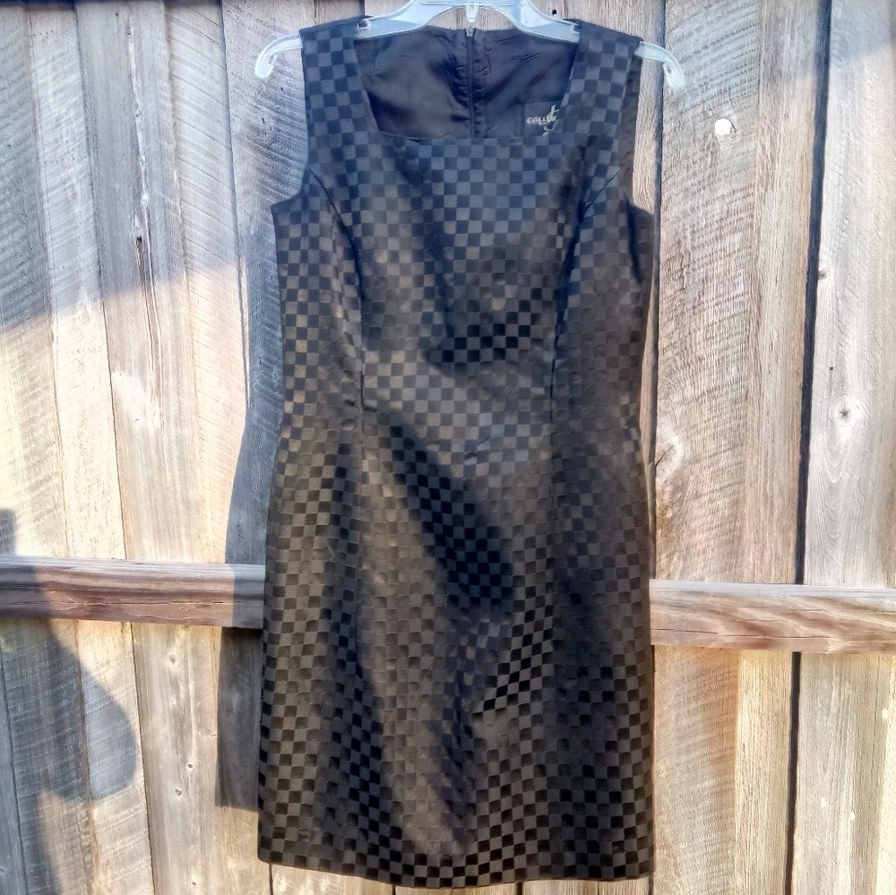 🆕 JS Collections Black Checkered Evening Dress 14